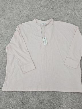 MERSEA Women's Light Pink Mandarin Collar Shirt